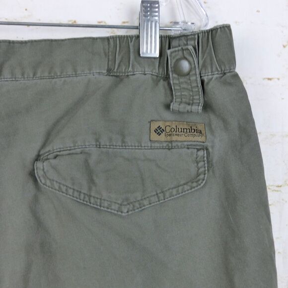 Columbia VTG Y2K Convertible Cargo Pants Mens 36X30 Olive Green Zip Off Cotton - Picture 12 of 13